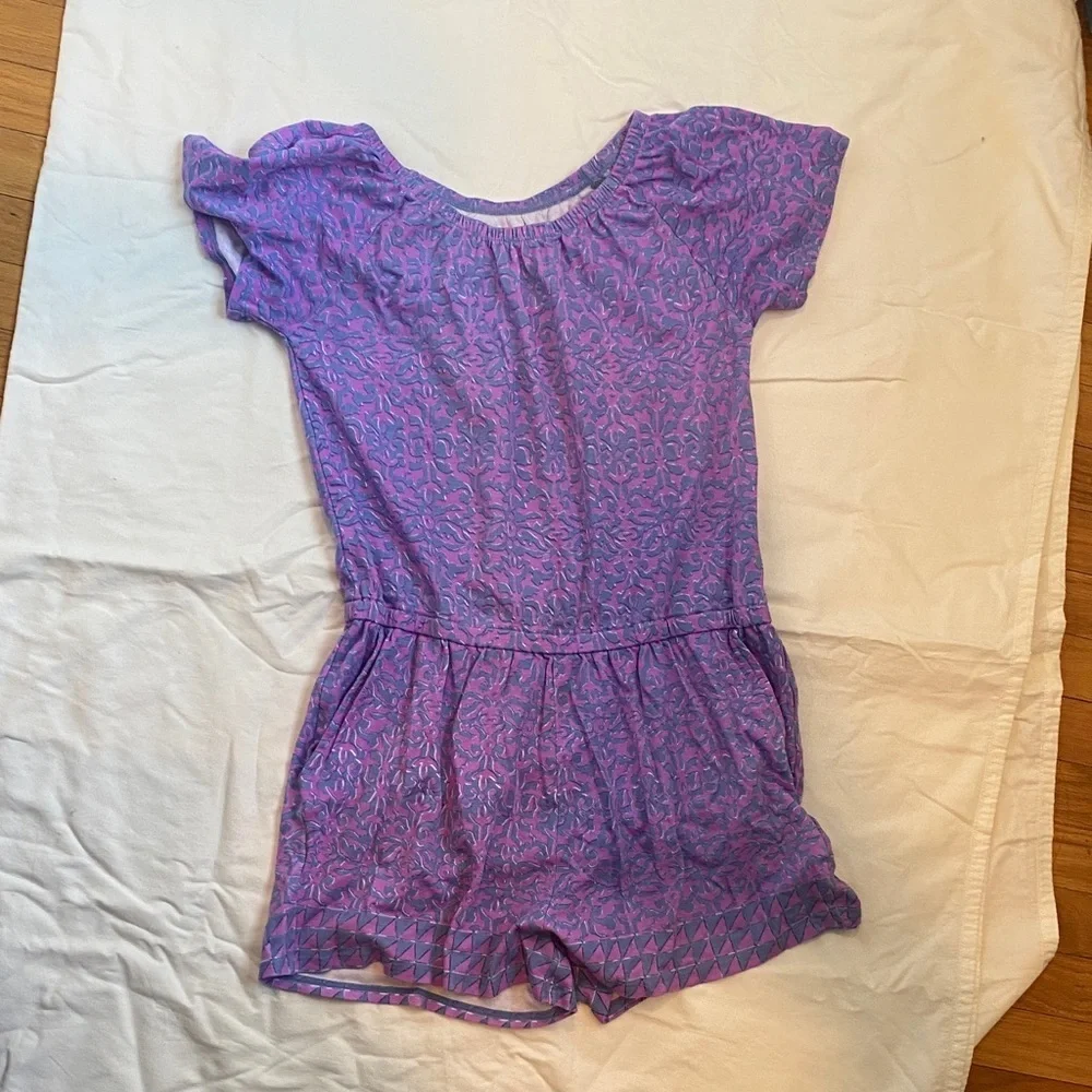 Vineyard Vines Girls Purple Patterned Romper